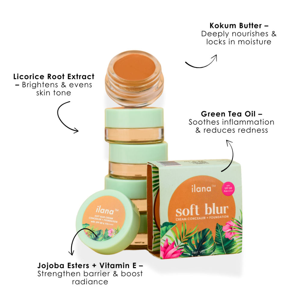 Ilana Soft Blur Cream Concealer & Foundation with SPF 50