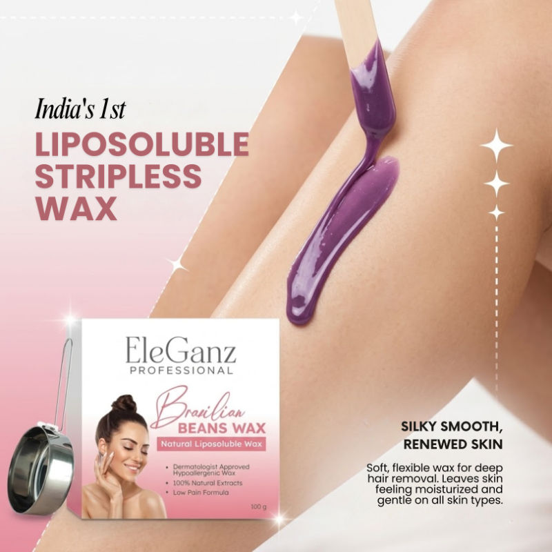 Eleganz Professional Brazilian Hair Removal Wax 100% Natural, Castor Oil, Bees Wax, Sunflower Oil