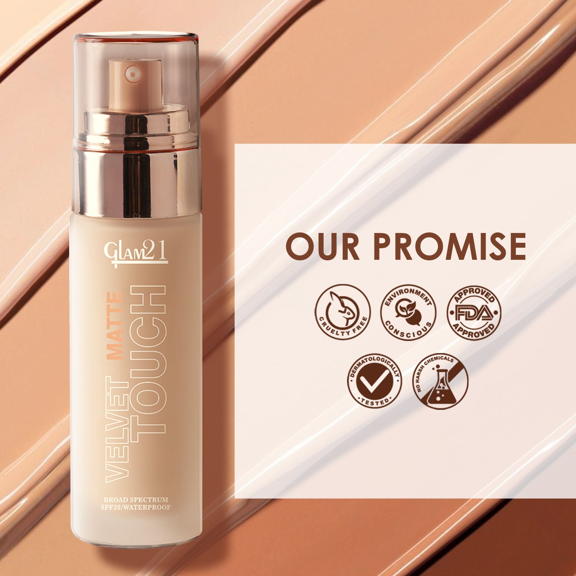 GLAM21 Velvet Touch Oil Control Foundation with SPF35