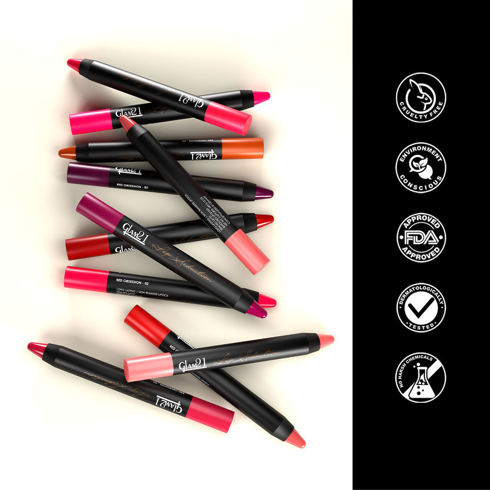 GLAM21 Lip Seduction Non- Transfer Crayon Lipstick