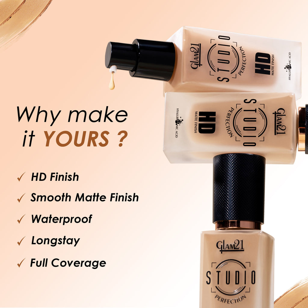 GLAM21 Studio Perfection HD Matte Long Stay Water Proof Foundation
