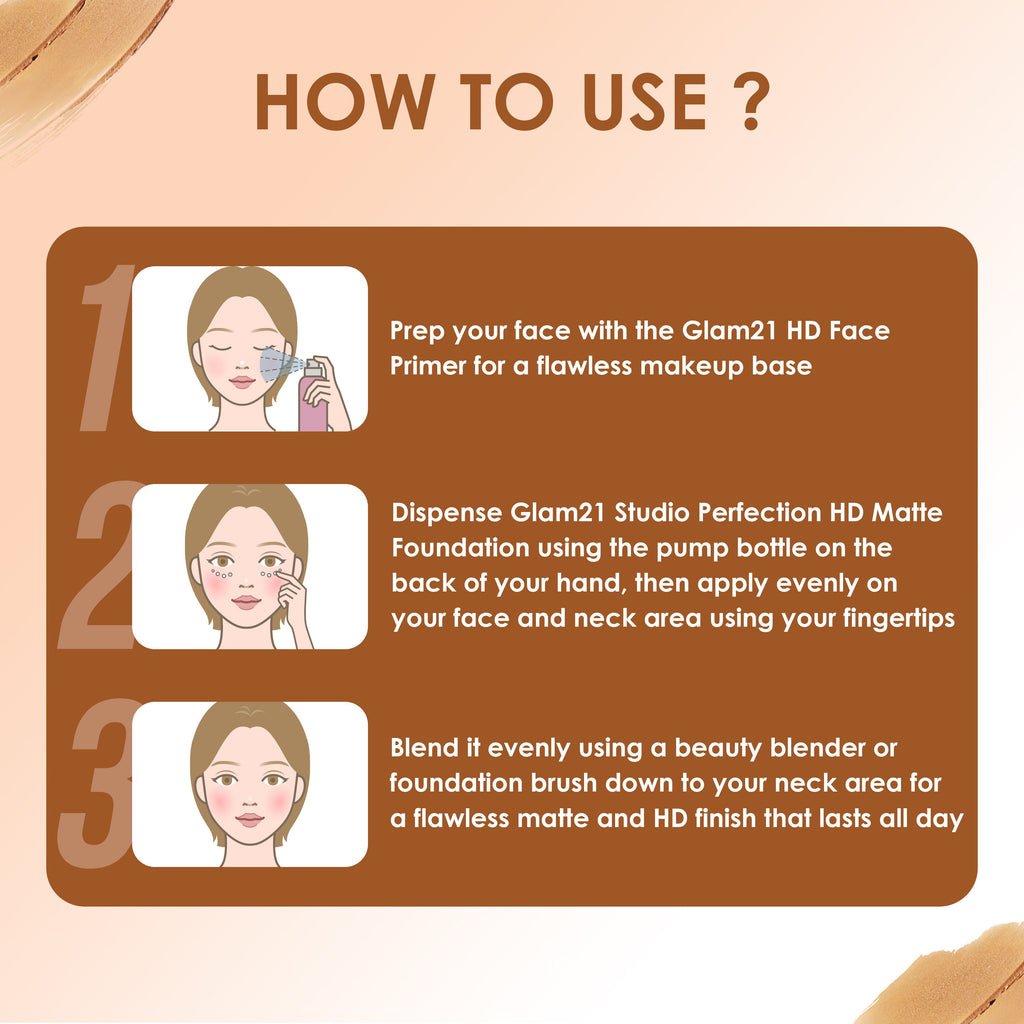 GLAM21 Studio Perfection HD Matte Long Stay Water Proof Foundation