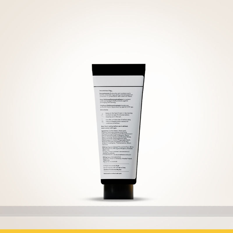 Deconstruct Gel Sunscreen SPF 50+ PA+++, No White Cast, Lightweight, Non-Greasy - In - Vivo Tested