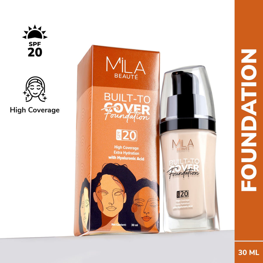 Mila Beauté Built To Cover Liquid Foundation With SPF 20 & Hyaluronic Acid