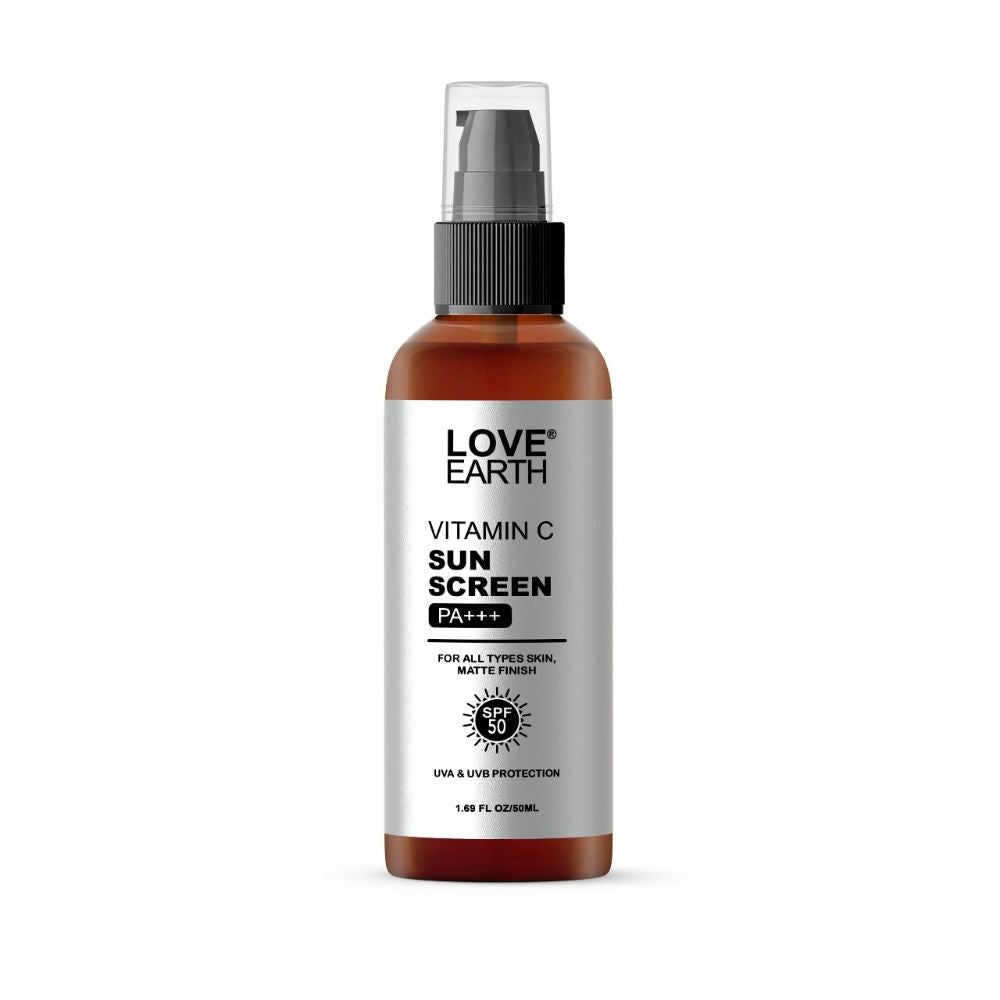 Love Earth Vitamin C Sunscreen SPF-50 for UVAUVB Ray Protection with Vitamin C & Essential Oils