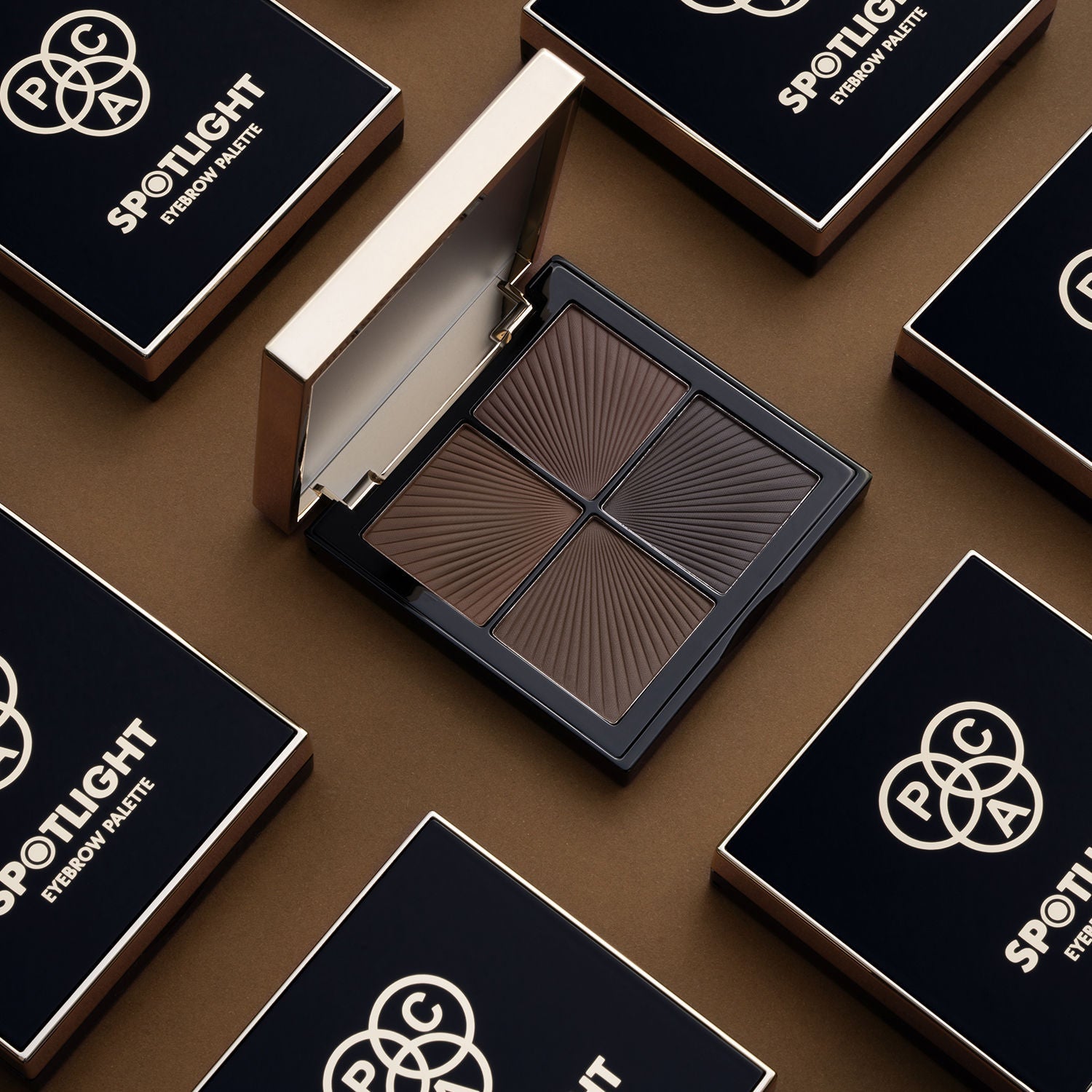 PAC Spotlight Eyebrow Palette X4 - Longlasting Micro Fine Powder Formula, Pigmented Natural Shades