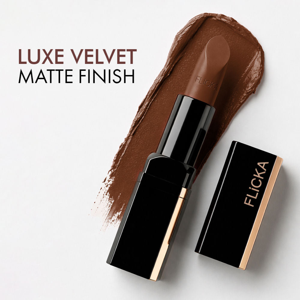 Flicka Lip Poetry Creamy Matte Lipstick Intense Pigment Easy Apply Smooth Finish