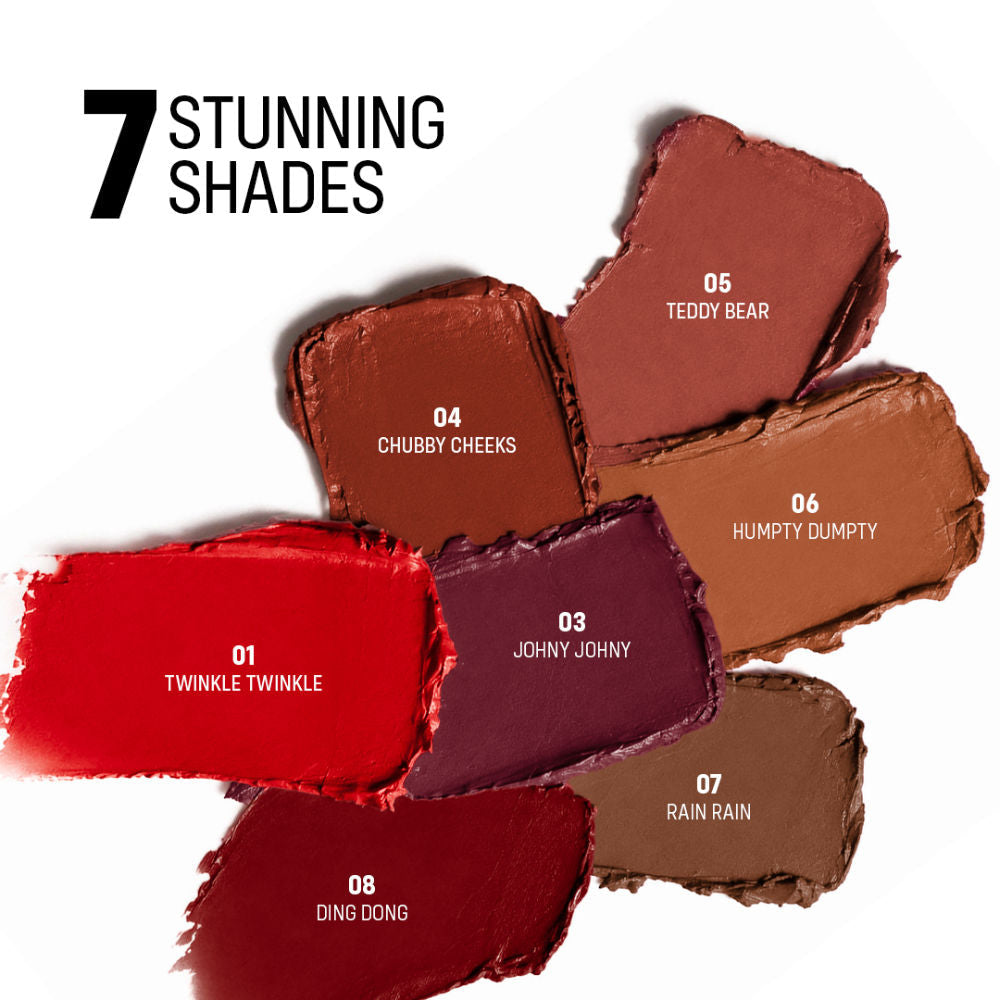 Flicka Lip Poetry Creamy Matte Lipstick Intense Pigment Easy Apply Smooth Finish