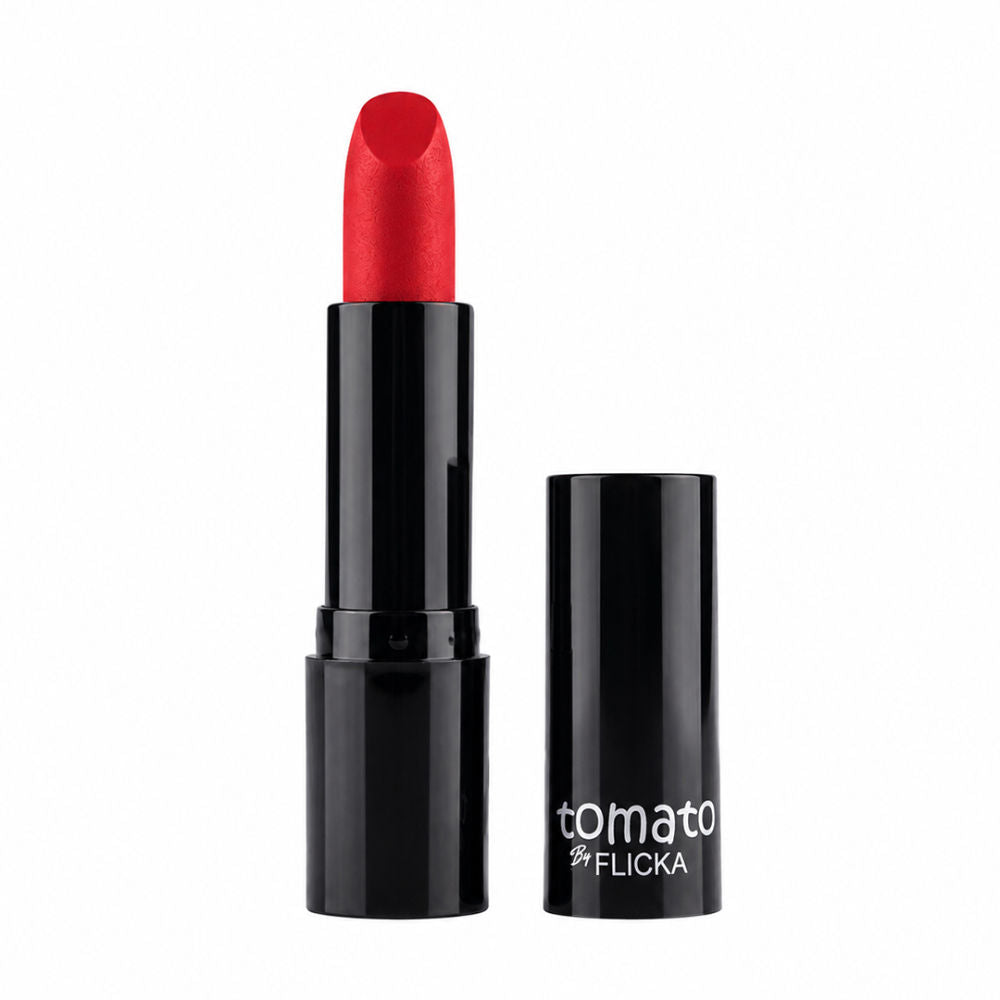 Flicka Tomato Bullet Lipstick Long Lasting Lightweight Intense Pigment Rich Matte Finish