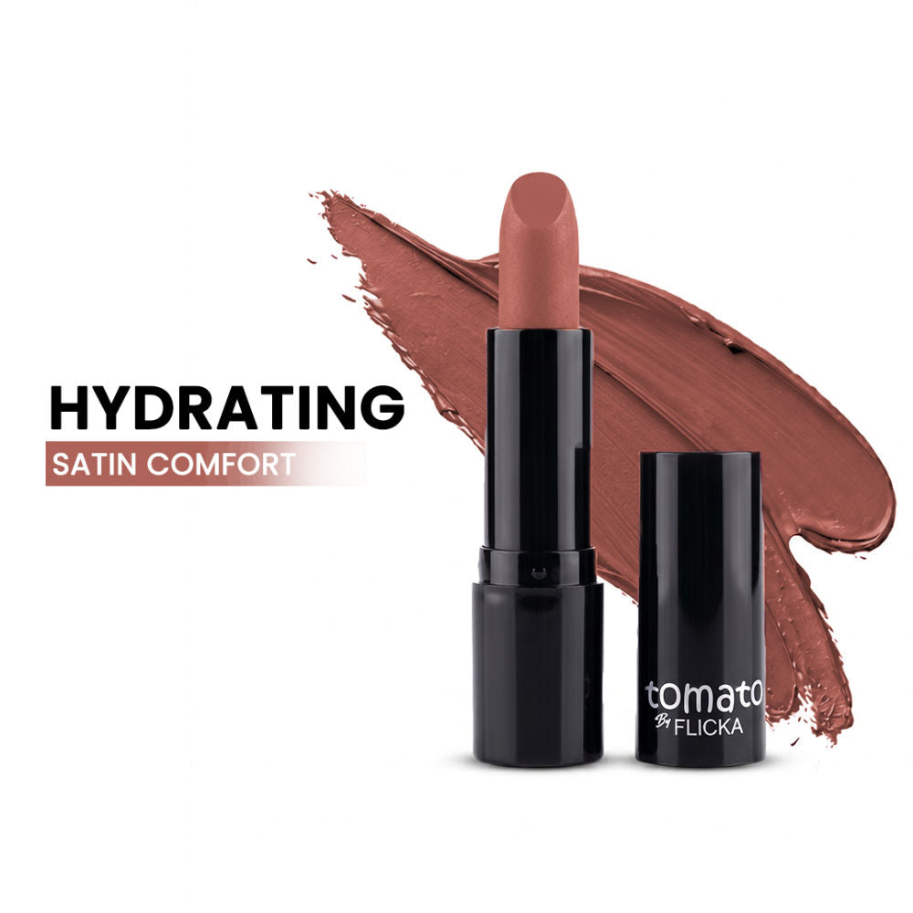 Flicka Tomato Bullet Lipstick Long Lasting Lightweight Intense Pigment Rich Matte Finish