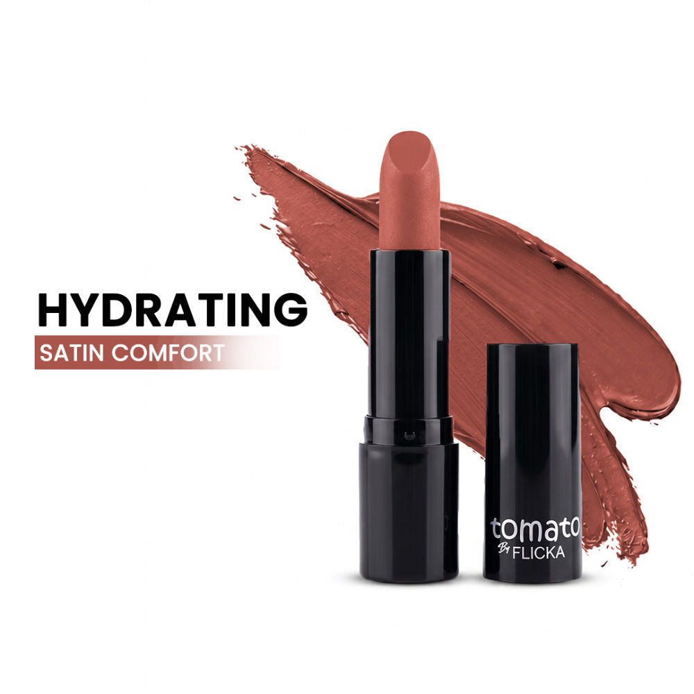 Flicka Tomato Bullet Lipstick Long Lasting Lightweight Intense Pigment Rich Matte Finish