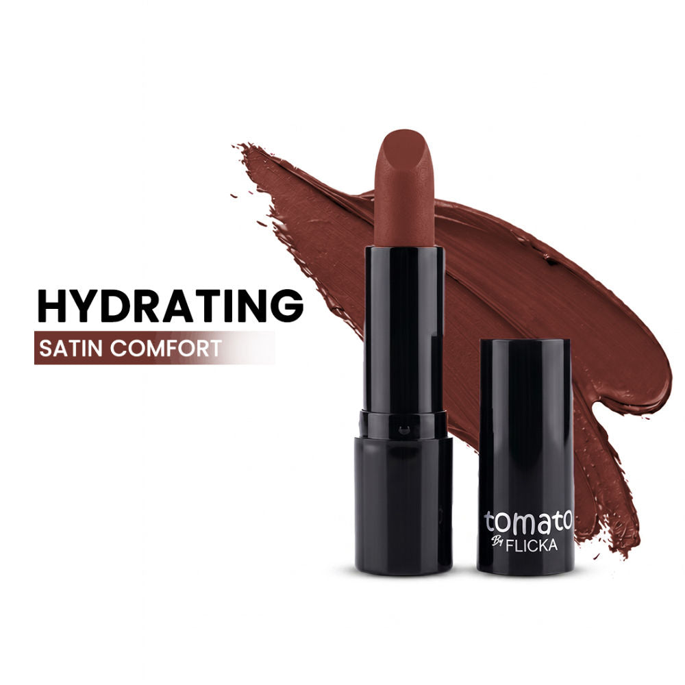 Flicka Tomato Bullet Lipstick Long Lasting Lightweight Intense Pigment Rich Matte Finish