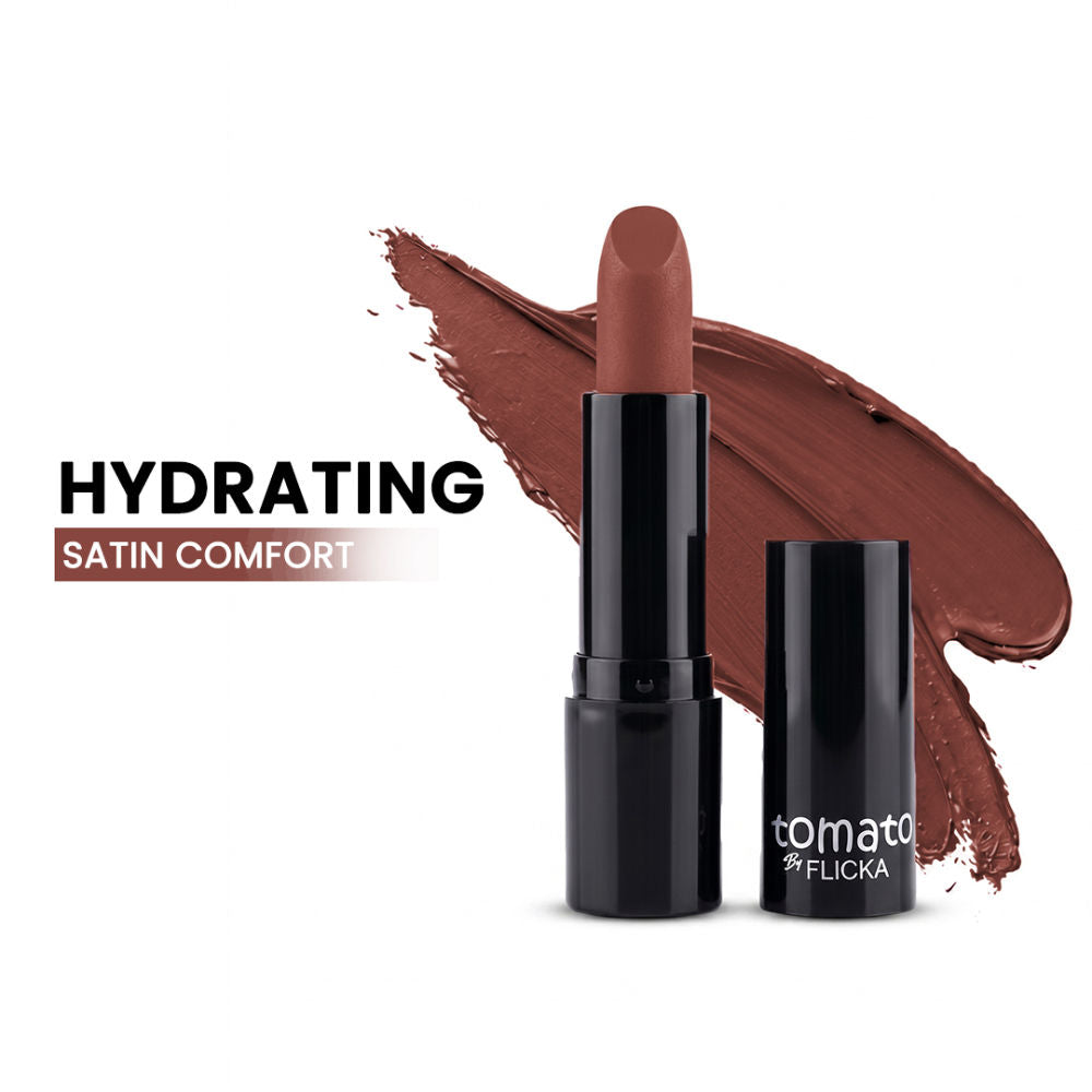 Flicka Tomato Bullet Lipstick Long Lasting Lightweight Intense Pigment Rich Matte Finish