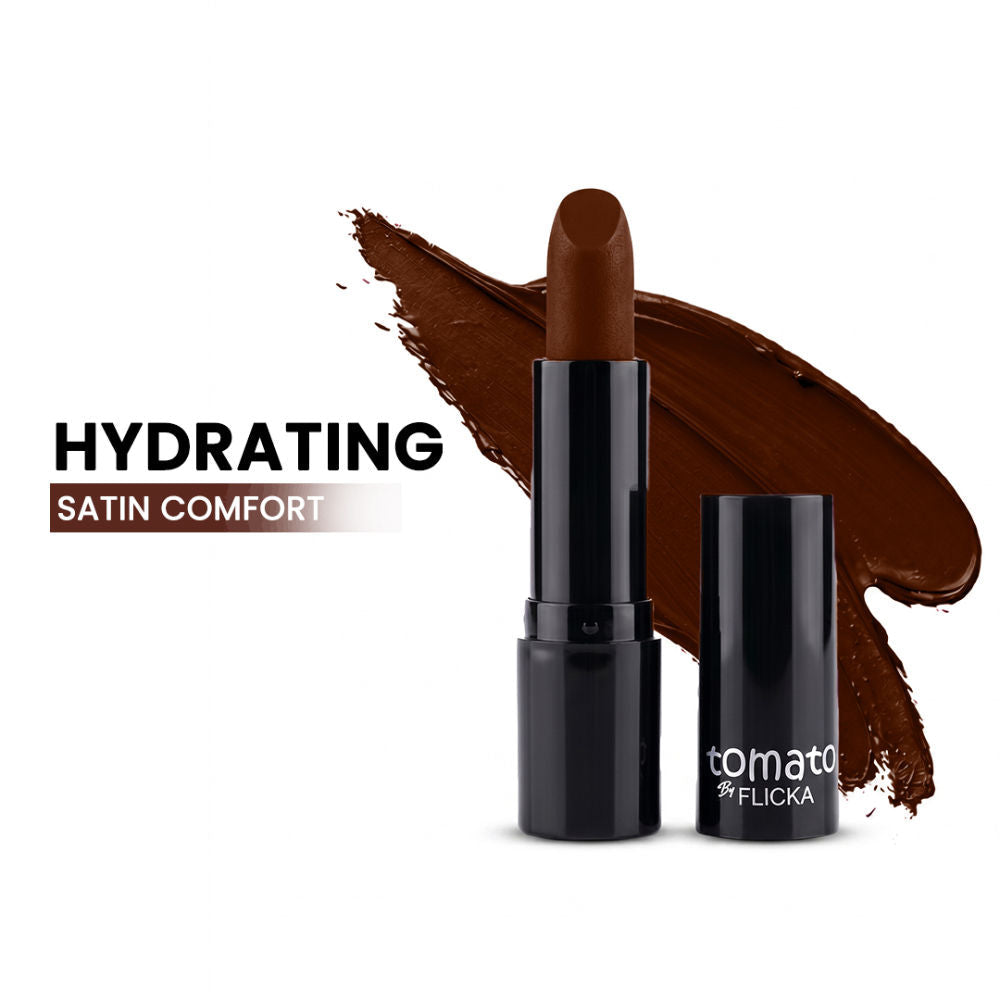 Flicka Tomato Bullet Lipstick Long Lasting Lightweight Intense Pigment Rich Matte Finish