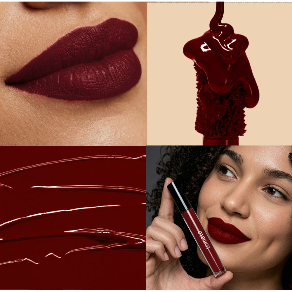 Flicka Tomato Liquid Lipstick Rich Matte Long Lasting Intense Pigment Smudgeproof