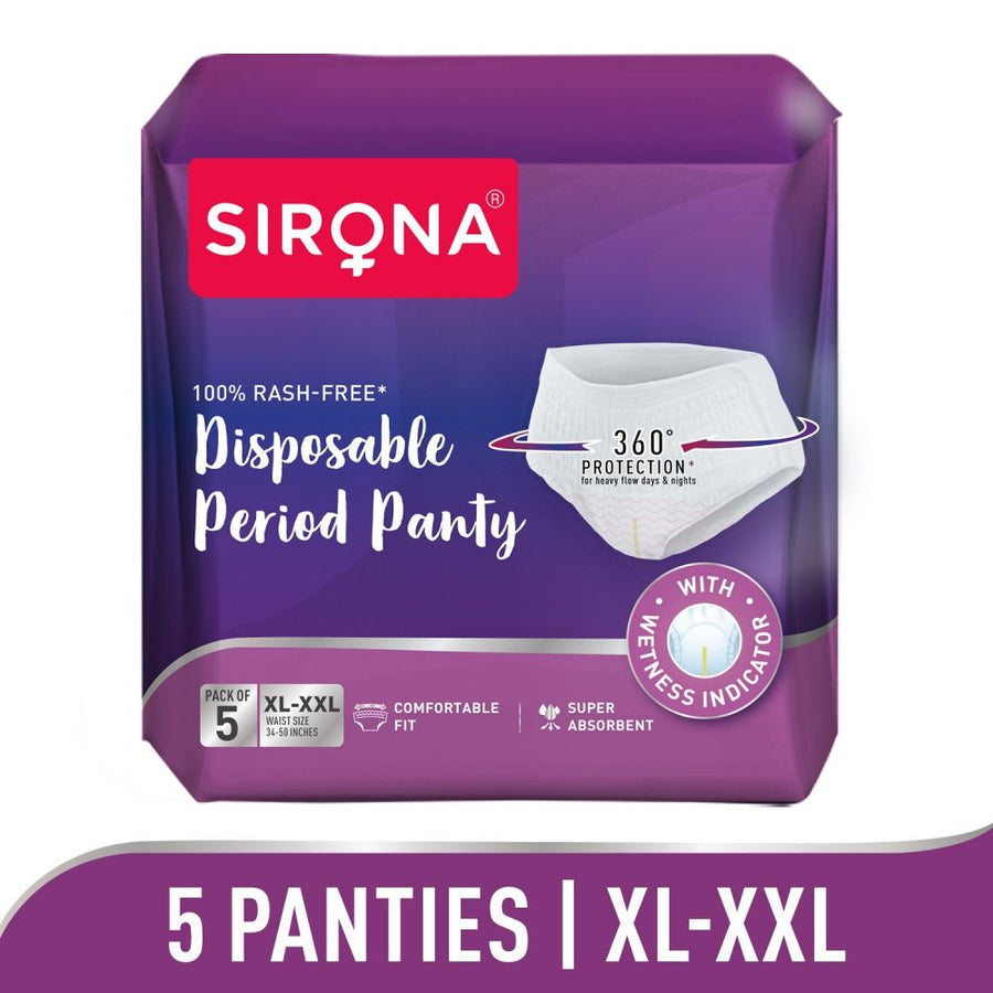 Sirona Disposable Period Panties XL-XXL For Heavy Flow, 360 Protection ,No Leakage Or Rashes