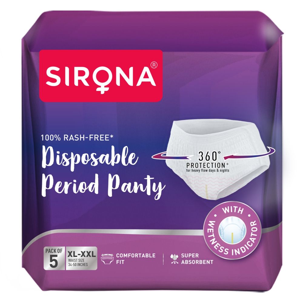 Sirona Disposable Period Panties XL-XXL For Heavy Flow, 360 Protection ,No Leakage Or Rashes