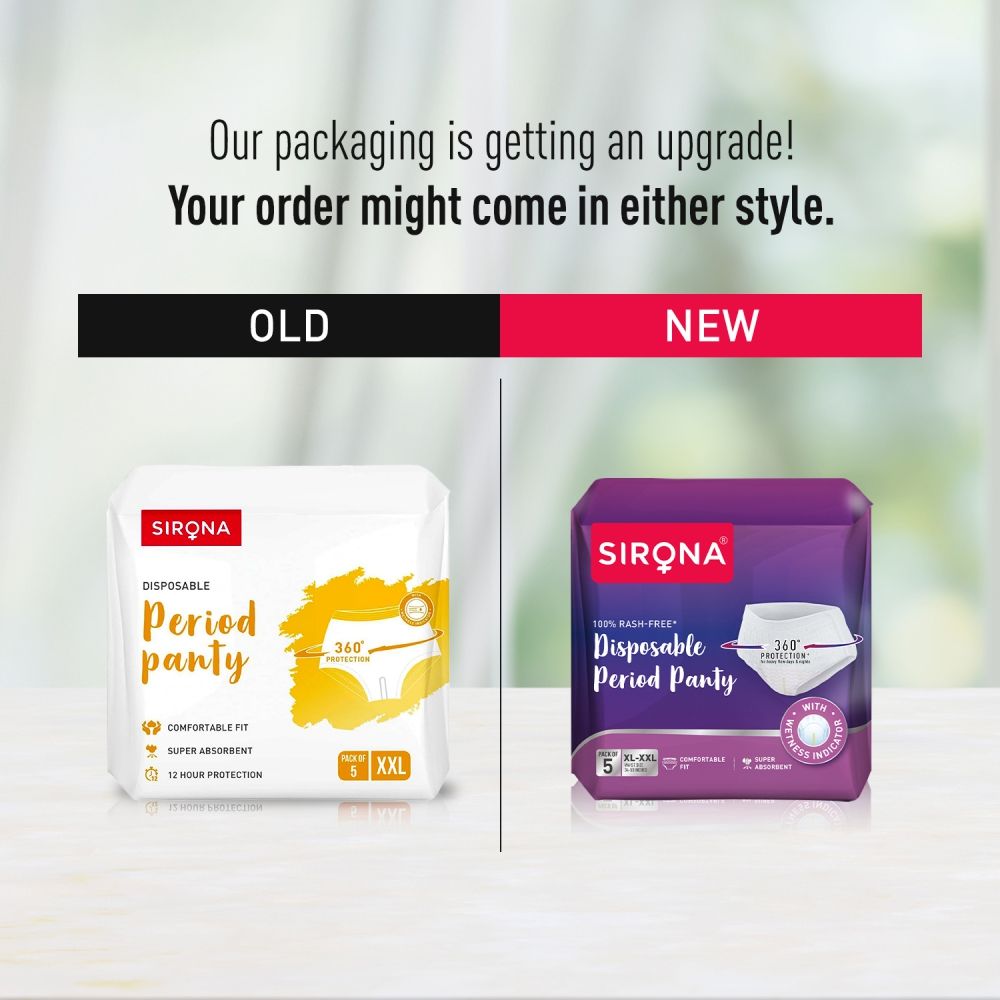 Sirona Disposable Period Panties XL-XXL For Heavy Flow, 360 Protection ,No Leakage Or Rashes