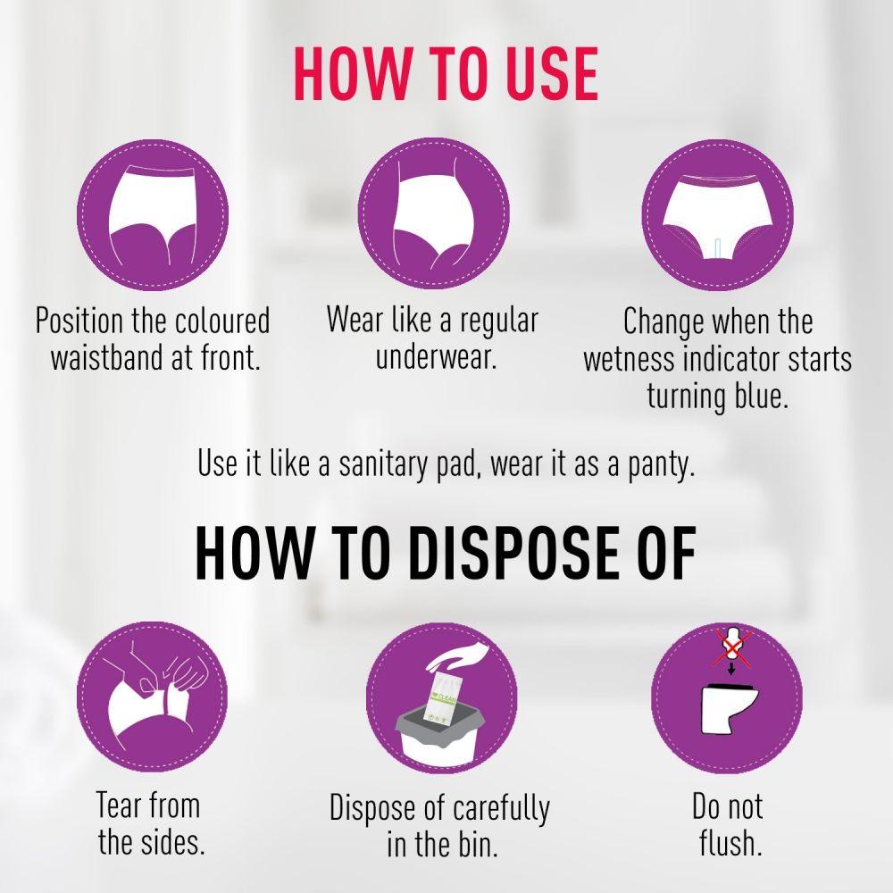 Sirona Disposable Period Panties XL-XXL For Heavy Flow, 360 Protection ,No Leakage Or Rashes