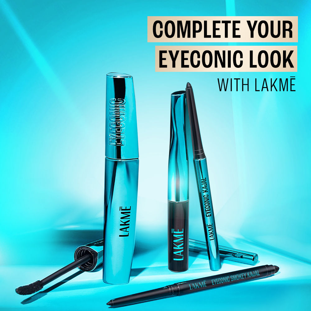 Lakme 9 to 5 Eyeconic Kajal, Waterproof, Smudgeproof, lasts 24 Hrs, Sparkling Black