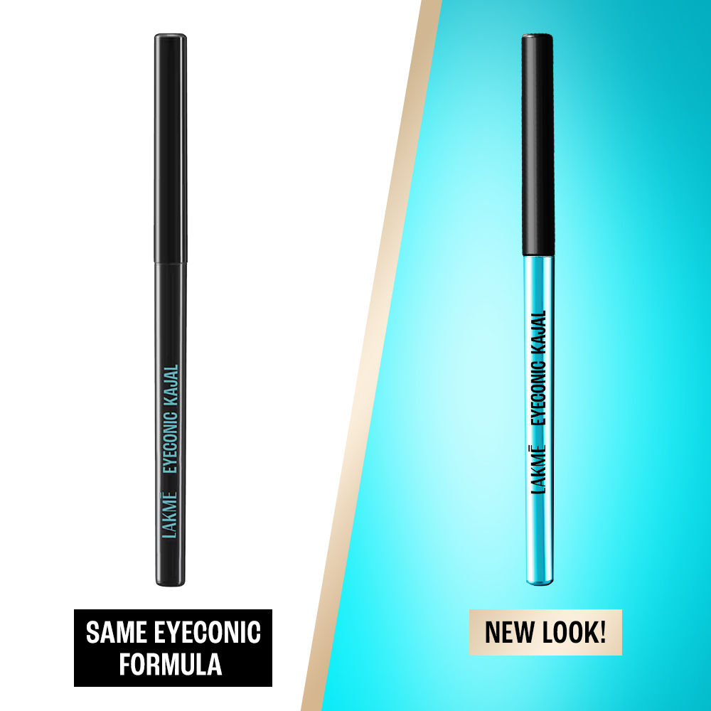 Lakme 9 to 5 Eyeconic Kajal, Waterproof, Smudgeproof, lasts 24 Hrs, Sparkling Black