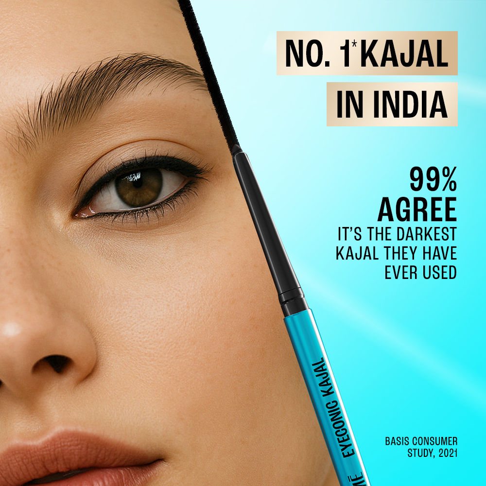 Lakme 9 to 5 Eyeconic Kajal, Waterproof, Smudgeproof, lasts 24 Hrs, Sparkling Black