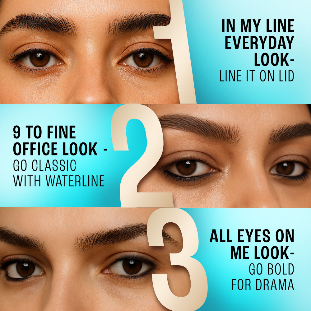 Lakme 9 to 5 Eyeconic Kajal, Waterproof, Smudgeproof, lasts 24 Hrs, Sparkling Black