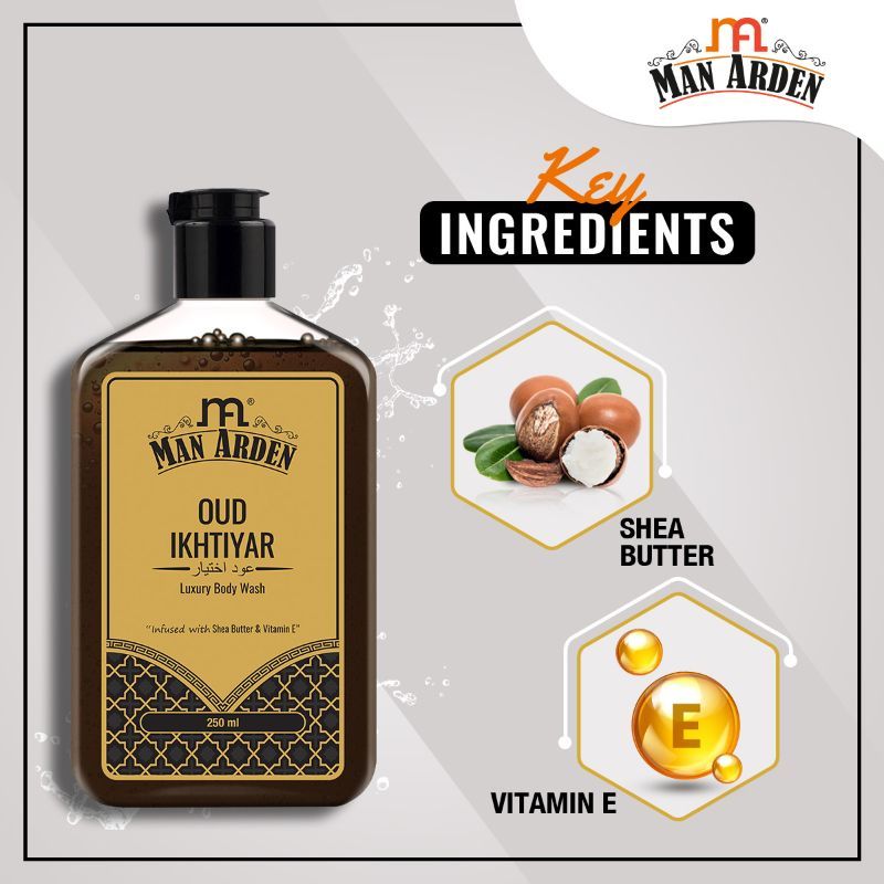 Man Arden Oud Ikhtiyar Luxury Body Wash Infused With Shea Butter & Vitamin E