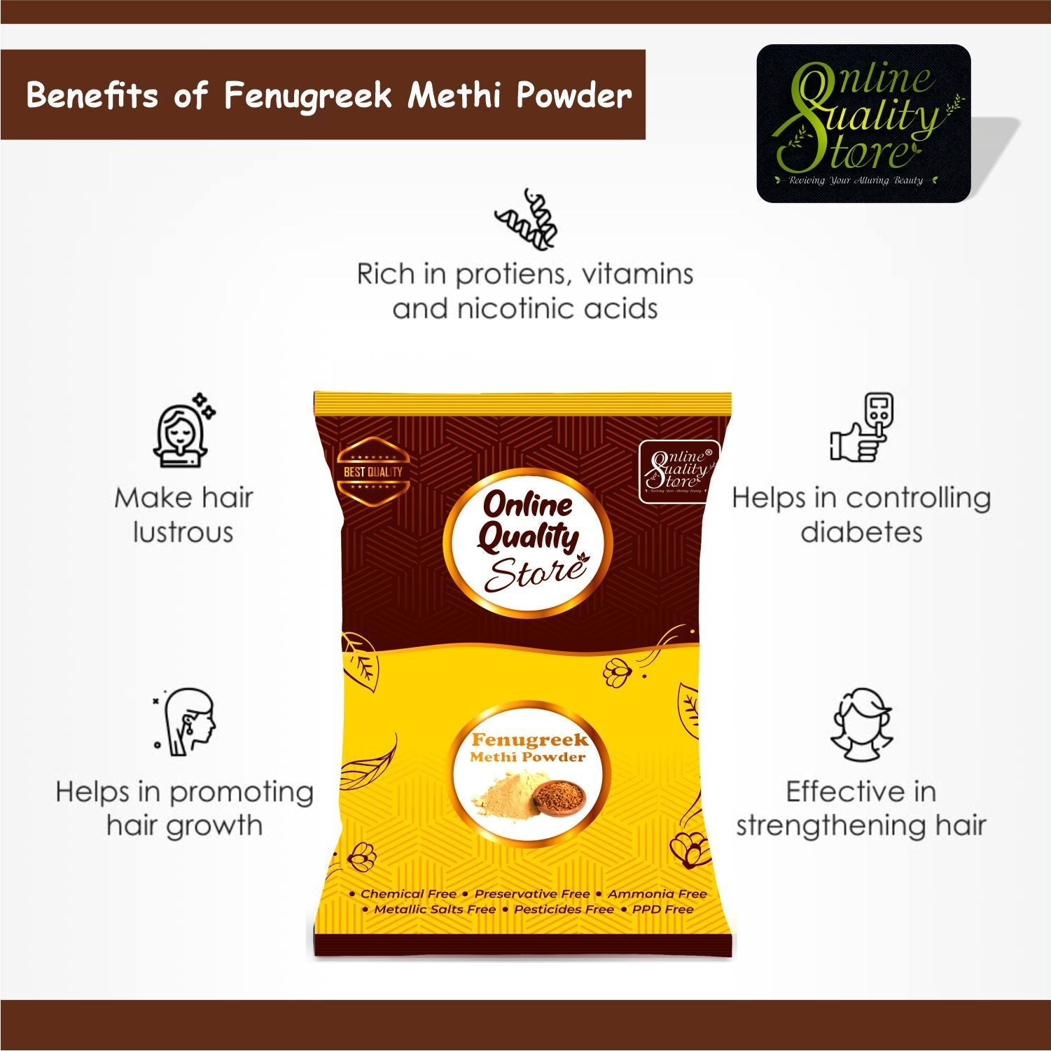 Online Quality Store Fenugreek (methi) Powder For Hair Growth