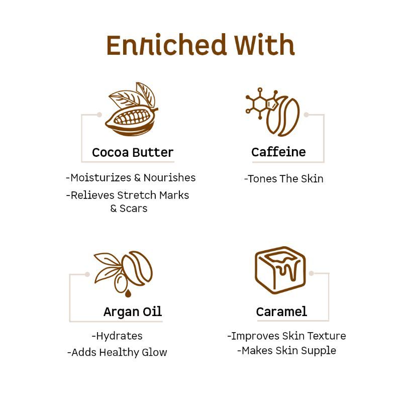 MCaffeine Choco & Shea Body Butter - 72Hrs Moisturization & Stretch Marks Reduction