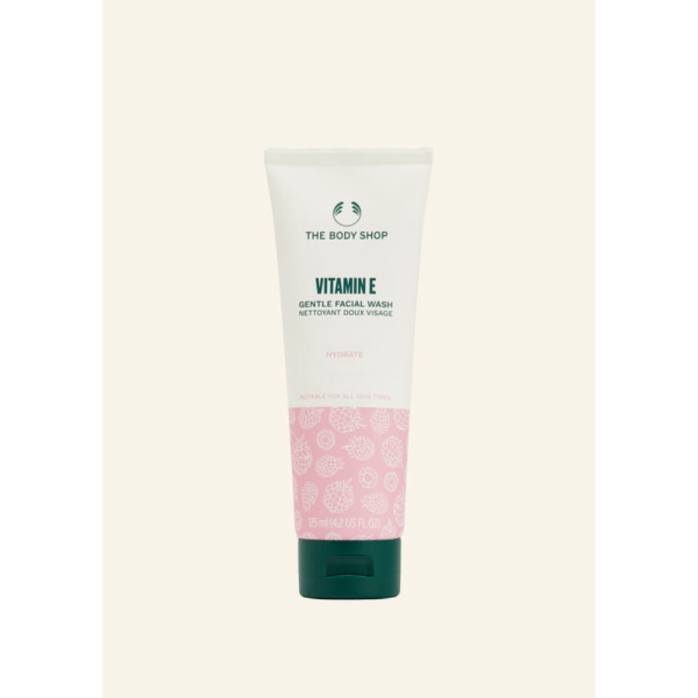 The Body Shop Vitamin E Gentle Facial Wash Cleanses & Hydrates All Skin Types Non-Drying Formula