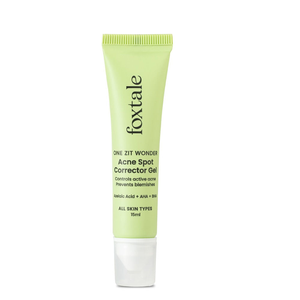 Foxtale Acne Spot Corrector Gel with Azelaic Acid + AHA + BHA for Treating Active Acne in 12 hrs