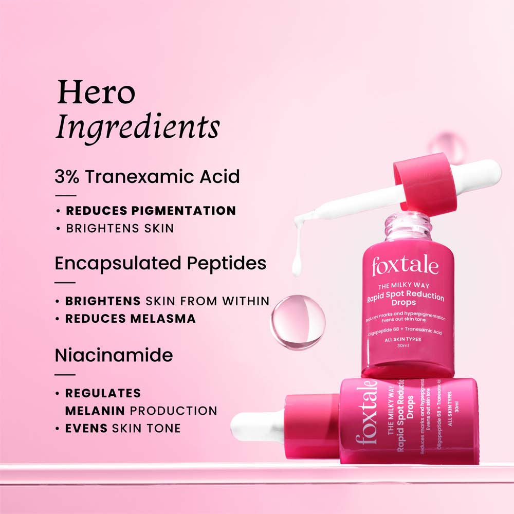 Foxtale Rapid Spot Reduction Drops With 3% Tranexamic Acid & Niacinamide, Treat Marks & Pigmentation