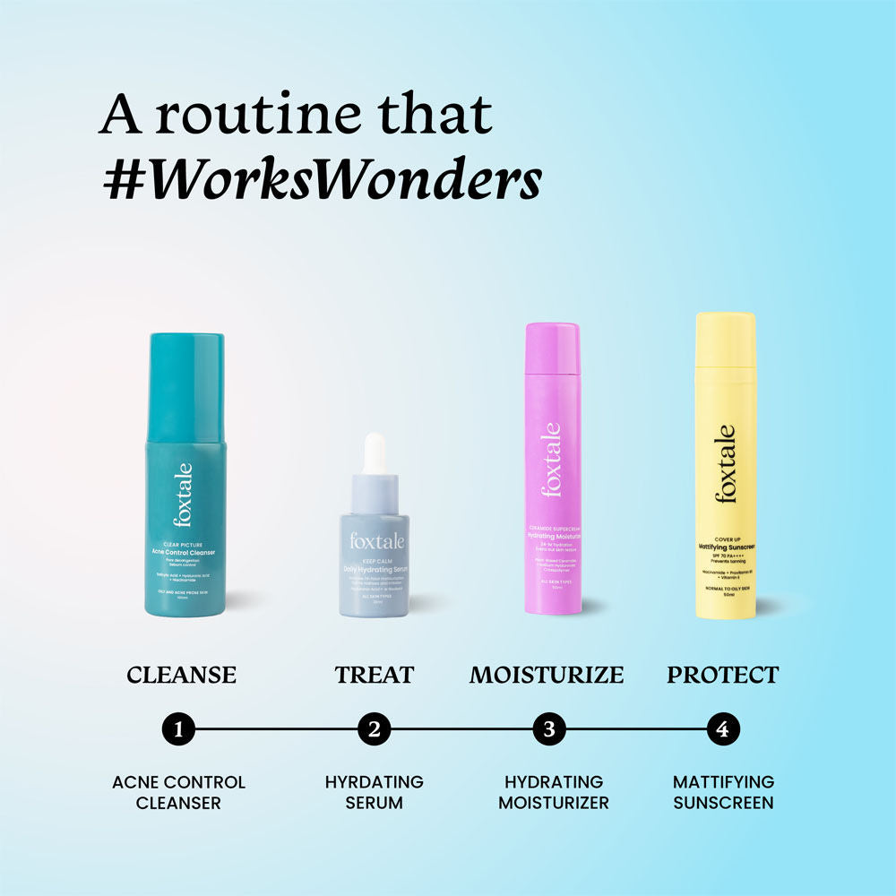 Foxtale Acne Control Cleanser with Salicylic Acid & Niacinamide, Controls Oil & Fights Acne