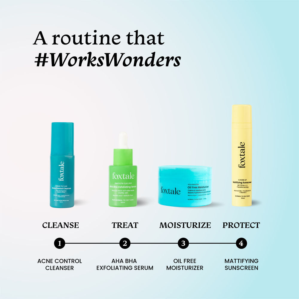 Foxtale Aquamarine Oil Free Hydrating Moisturiser With Hyaluronic Acid For Normal To Oily Skin