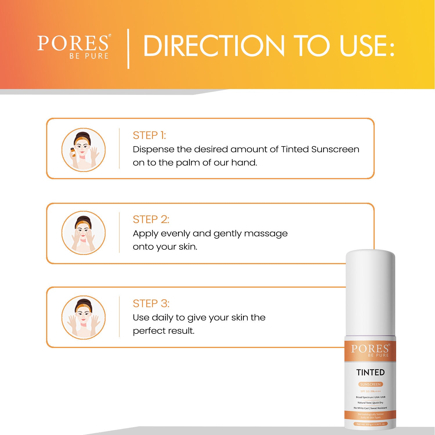 Pores Be Pure Natural Tone Tinted Sunscreen SPF 50 PA++++