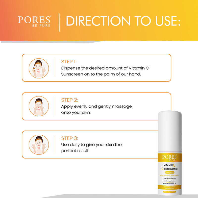 Pores Be Pure Vitamin C Hyaluronic Sunscreen SPF 50 PA++++