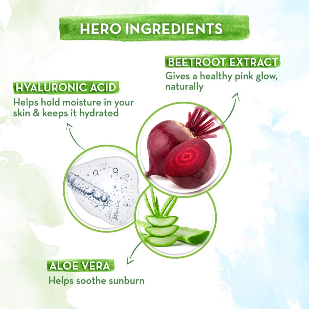 Mamaearth Beetroot Hydraful SPF 50 PA++++ Sunscreen With Hyaluronic Acid for Tan Protection
