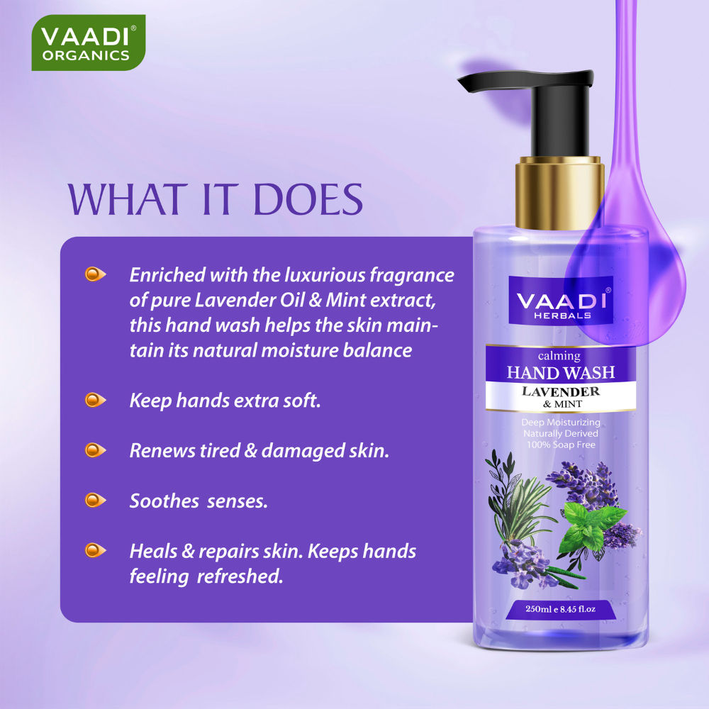 Vaadi Herbals Calming Lavender & Mint - Deep Moisutirizing Hand Wash