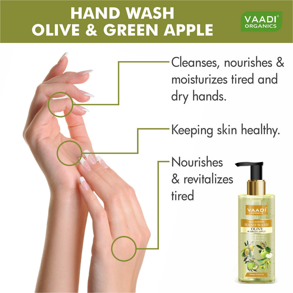 Vaadi Herbals Anti - Wrinkle Olive and Green Apple Hand Wash