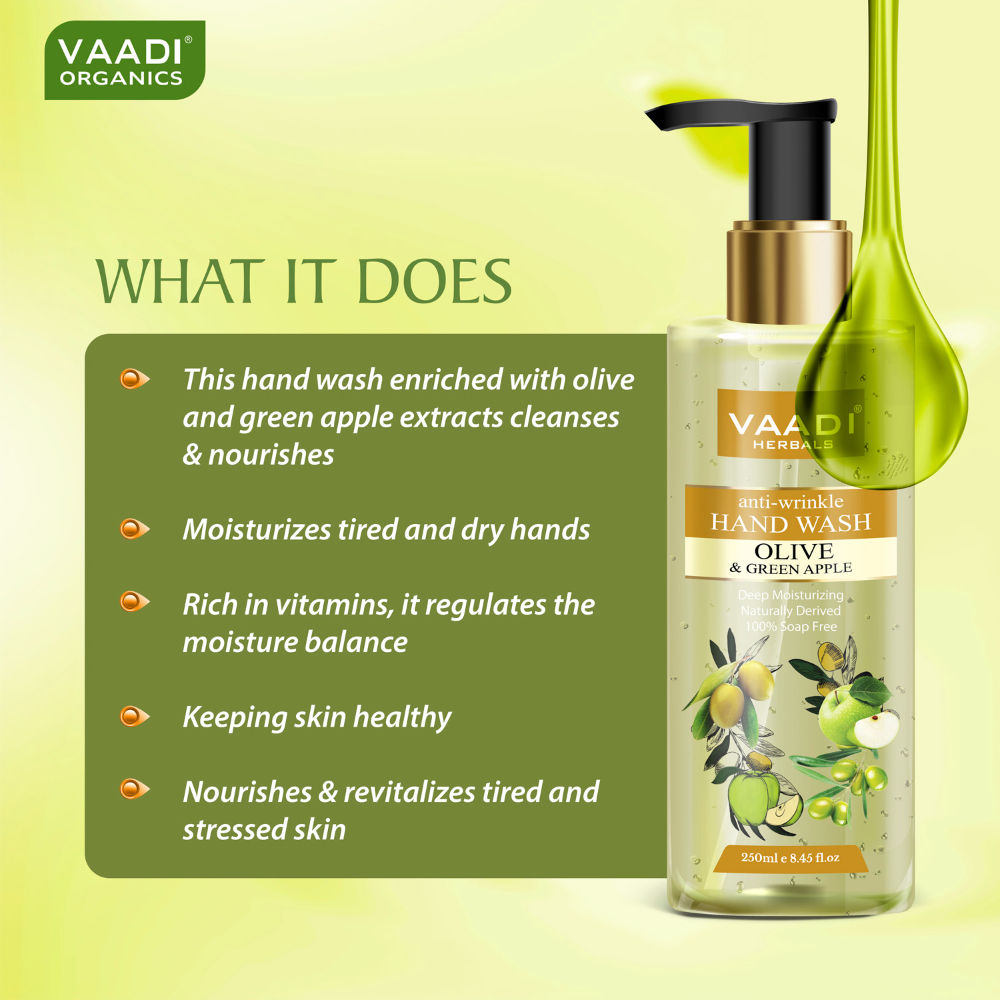 Vaadi Herbals Anti - Wrinkle Olive and Green Apple Hand Wash