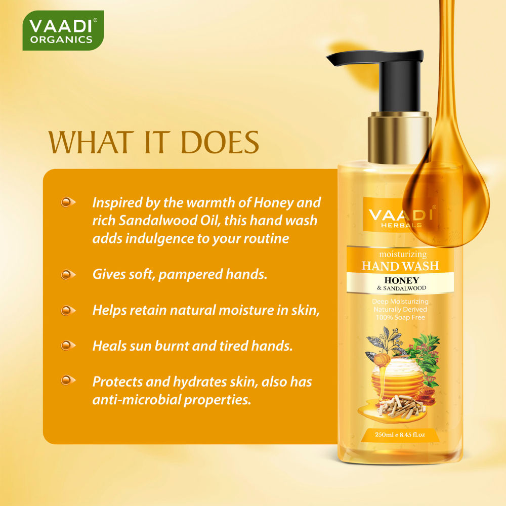 Vaadi Herbals Deep Moisturizing Honey & Sandalwood Hand Wash