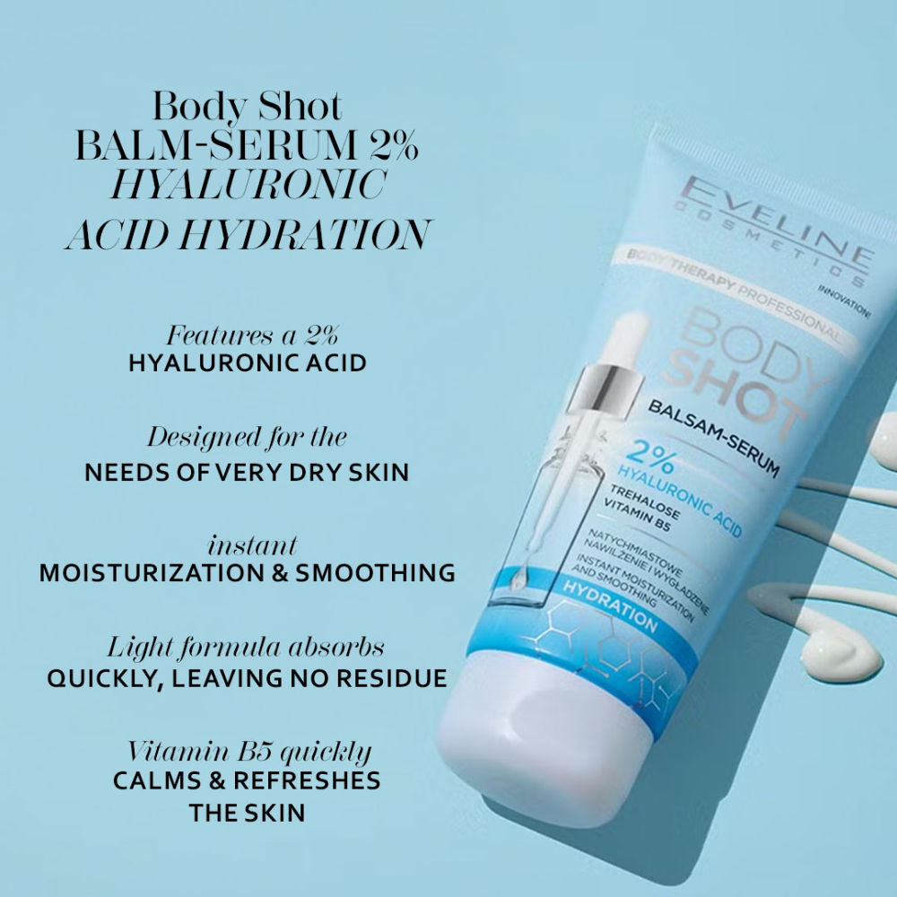 Eveline Cosmetics Body Shot Balsm - Serum 2% Hyaluronic Acid Hydration