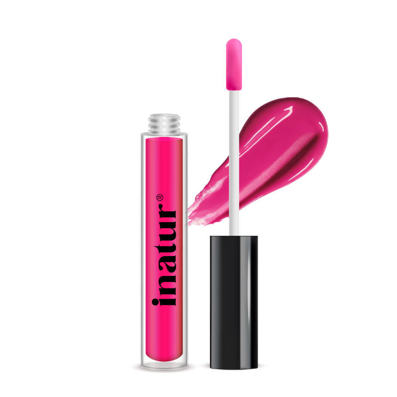 inatur Lip Gloss-Angelic, Soft Pink Gloss, Hydrating, Long-Lasting, with Rosehip & Coconut Oil