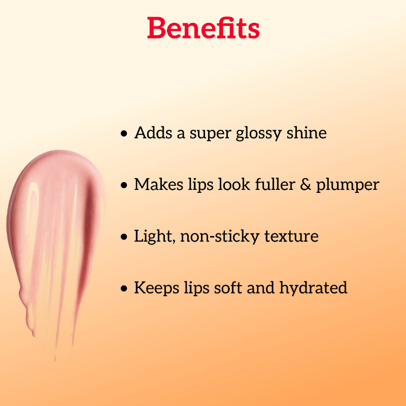 inatur Lip Gloss-Monroe, Classic Red Gloss,Hydrating, Long-Lasting, with Rosehip & Coconut Oil