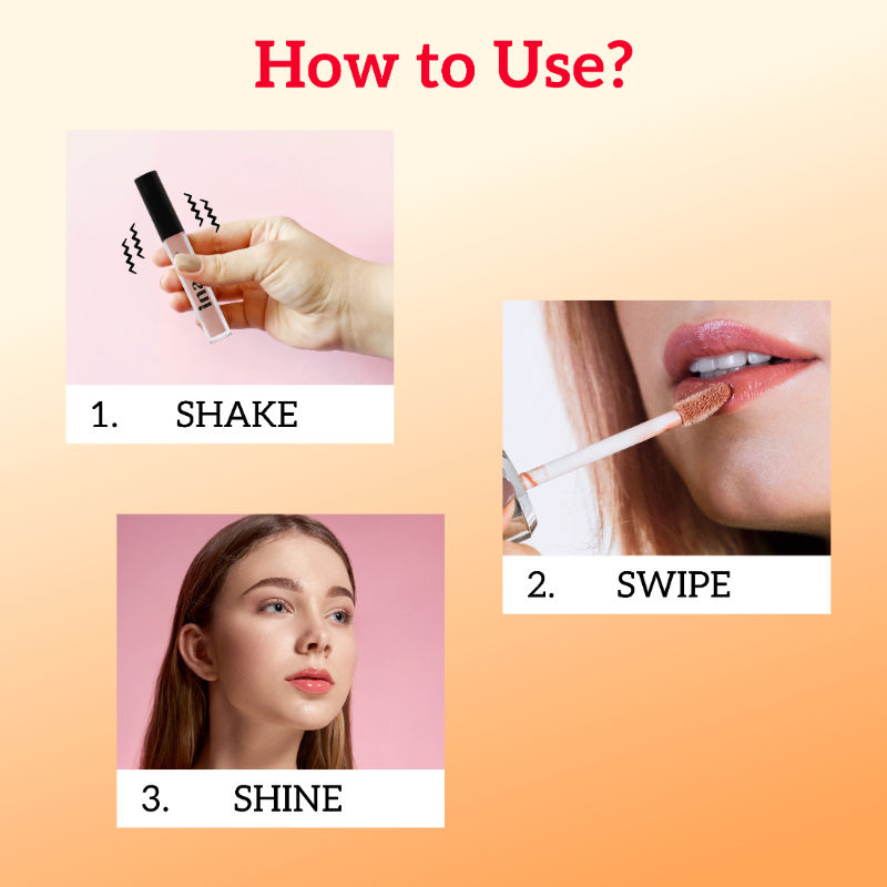 inatur Lip Gloss-Monroe, Classic Red Gloss,Hydrating, Long-Lasting, with Rosehip & Coconut Oil