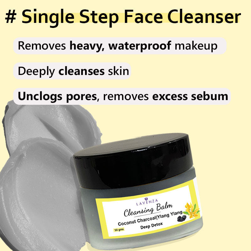 Lavenza Deep Detox Cleansing Balm - Soap Free Face Cleanser & Makeup Remover