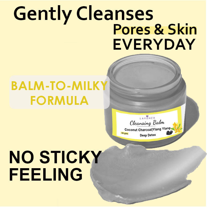 Lavenza Deep Detox Cleansing Balm - Soap Free Face Cleanser & Makeup Remover