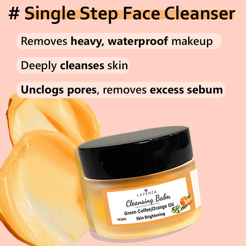 Lavenza Brightening Cleansing Balm - Soap Free Face Cleanser & Makeup Remover