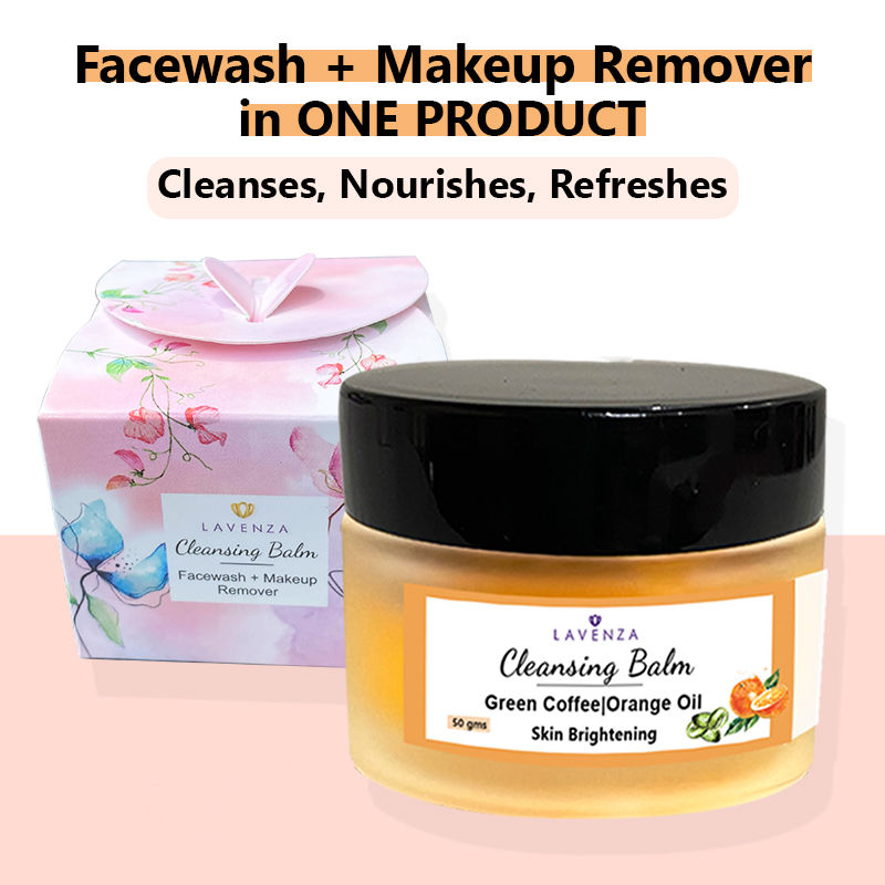Lavenza Brightening Cleansing Balm - Soap Free Face Cleanser & Makeup Remover